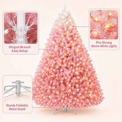 Pink White Gradient 6ft Artificial Christmas Tree with 210 Lights & 750 Tips