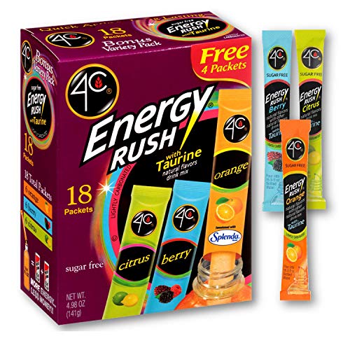 4C Totally Light Bonus Variety Pack, Energy Rush, 18-Count Boxes (Pack of 3)