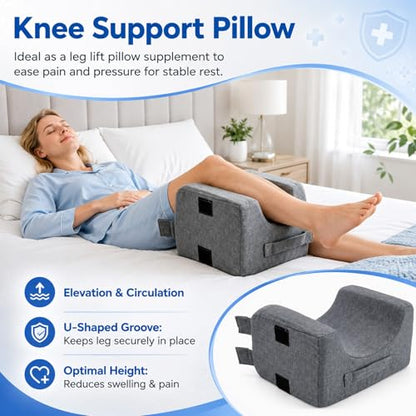 Leg Elevation Pillow Set for Post-Surgery Support - Adjustable Memory Foam Wedge