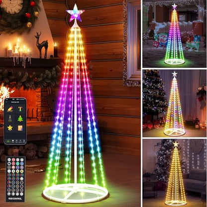5FT Smart Cone Christmas Tree with Multicolor LED Lights, App & Remote Control