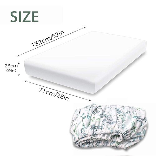 DILIMI Fitted Crib Sheet - Ultra-Soft Green Leaf Design for Standard Crib & Toddler Mattress