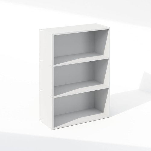 Furinno 3-Tier Bookshelf - Simple Storage Solution for Living Room, Bedroom & Home Office | Plain White, 9.7 x 23.7 x 31.5