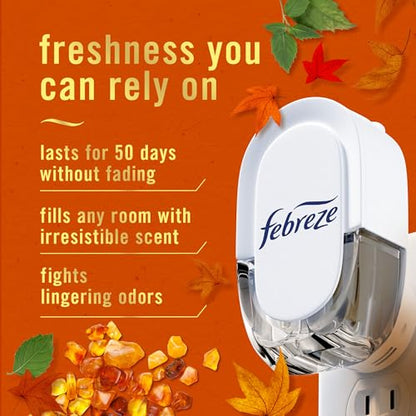 Febreze Odor-Fighting Plug-In Air Freshener Refill - Crisp Fall Breeze Scent, 4 Refills
