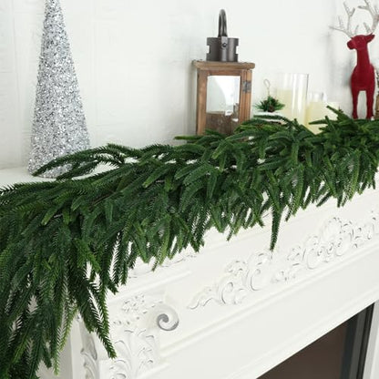 6 FT Realistic Christmas Pine Garland Artificial Greenery for Indoor Outdoor Holiday Decor
