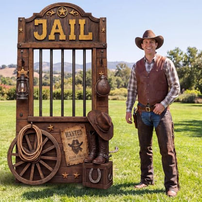 Life Size Jail Theme Cardboard Cutout Standee for Western Party Decor