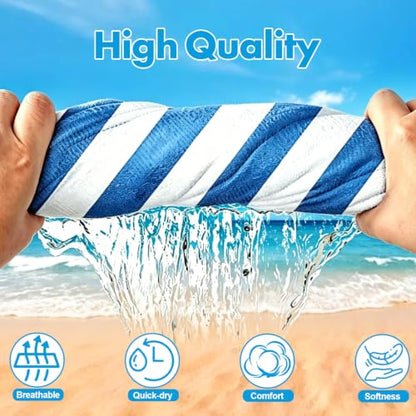Personalized Mermaid Beach Towel for Kids & Adults - Custom Name & Photo Microfiber Quick Dry Sand-Free Pool & Travel Towel - Mermaid Variation