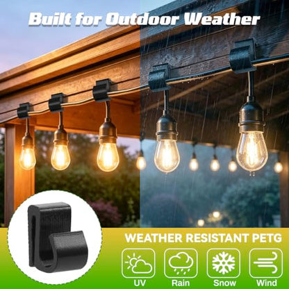 Outdoor String Light Clips for Pergolas - 35-Pack Weather-Resistant Wire Holders
