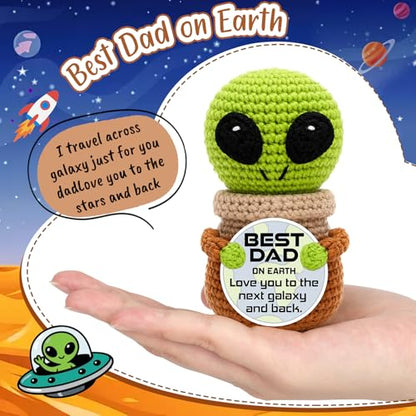 Handmade Crochet Alien Gift for Dad - Out-of-This-World Father's Day & Birthday Present