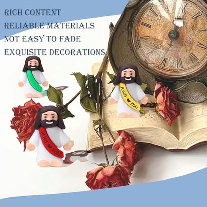 AKFAHOIF 100PCS Little Jesus Figures, Mini Jesus Figurines in Bulk, Multicolor Tiny Jesus Figures, Miniature Figurines to Hide and Seek Religious Gifts for Easter Egg Stuffers