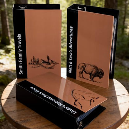 Personalized National Park Map Binder - Custom Name 3 Ring Organizer for Hiking & Travel