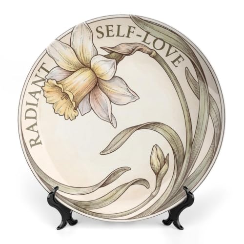Birth Flower Decorative Plate March Daffodil 10 Inch - Wall & Display