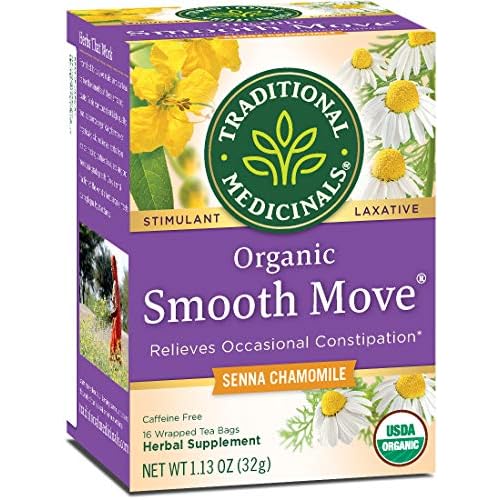 Traditional Medicinals Tea, Organic Smooth Move Chamomile, Relieves Occasional Constipation, Senna, 16 Tea Bags