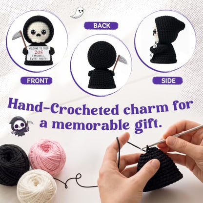 Halloween Skeleton Crochet Ornament - 20th Birthday Gift for Him Her
