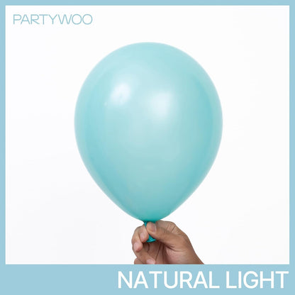 PartyWoo Pearl Teal Balloons - 50 Pcs 12 Inch Aqua Blue & Dark Teal for Graduation & Parties