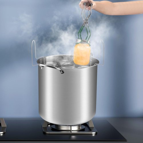 Fulgutonit Stainless Steel 21.5QT Water bath Canning Pot with Rack & Lid, Canning Supplies Starter Kit and 6 Pieces Canning Tools Set, Water bath Canner for Beginner