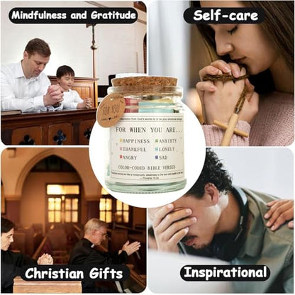 Bible Verses in the Hope Jar Read Me When, Colored Bible Verses, Scripture Prayer Jar Bible Gifts for Women Church Faith Based