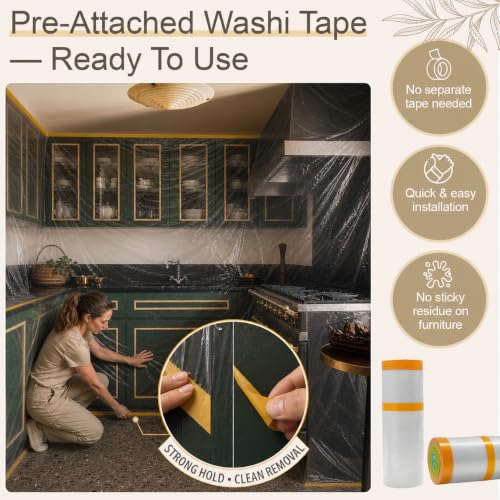 Transparent Plastic Couch Cover for Moving & Storage 106" x 32.8 ft - S1