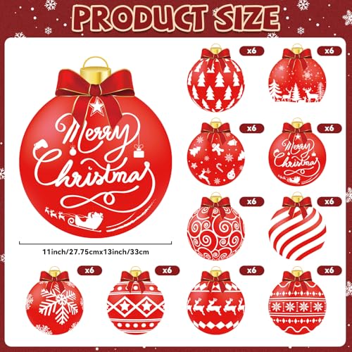 OBUSATT 60Pcs Christmas Balls Paper Placemat Set - Holiday Table Decorations