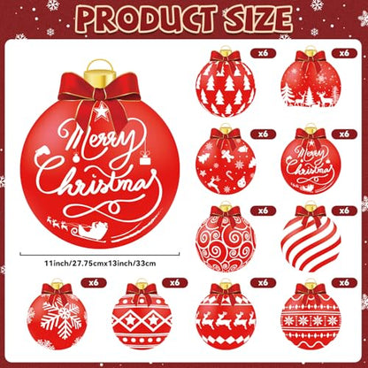 OBUSATT 60Pcs Christmas Balls Paper Placemat Set - Holiday Table Decorations