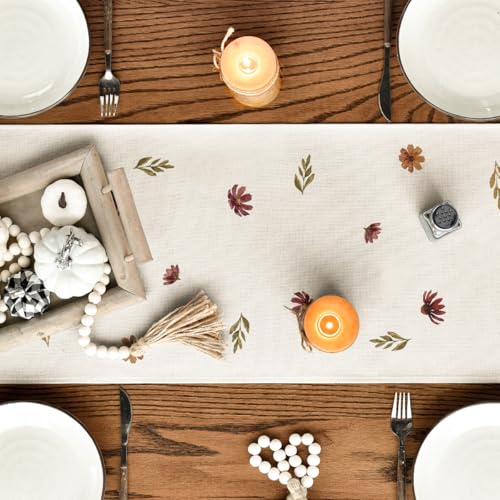 210 GSM Fall Table Runner 13x72 Inch Beige Polyester for Home & Party Decor