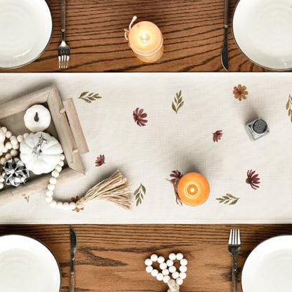 210 GSM Fall Table Runner 13x72 Inch Beige Polyester for Home & Party Decor
