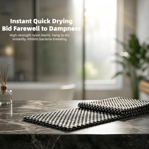 Exfoliating Shower Towel Set - 3 Pack, Dual-Sided Mesh for Body Scrubbing