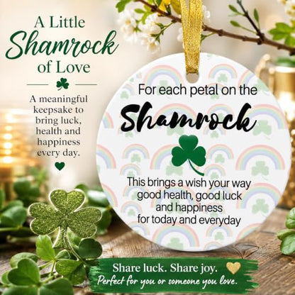 Irish Shamrock Christmas Ornament - Personalized Celtic Good Luck Keepsake - 2.625 Inch