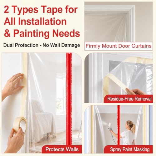 Dust Barrier Plastic Zipper Door Kit for Home Renovation and Dust Protection
