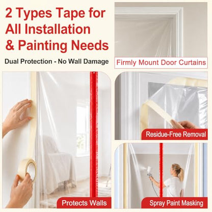 Dust Barrier Plastic Zipper Door Kit for Home Renovation and Dust Protection