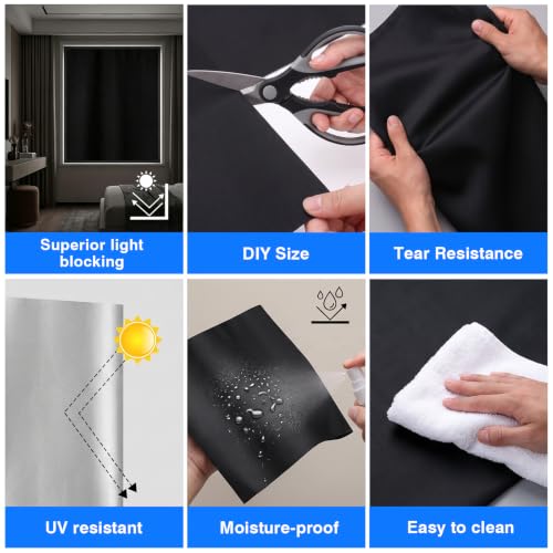39x59 Inch Magnetic Blackout Window Cover - Fully Enclosed, Draft-Proof, Insulated