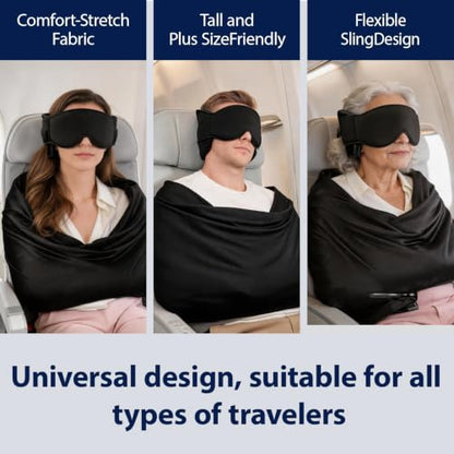 Airplane Sleep Support Set 3-in-1 Travel Pillow Mask & Blanket System