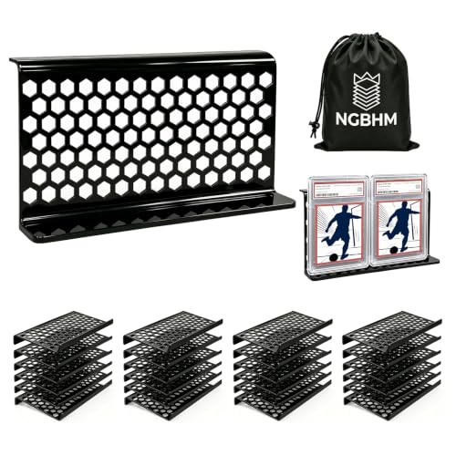 Honeycomb 24 Pack Black Acrylic Trading Card Risers for Display Cases