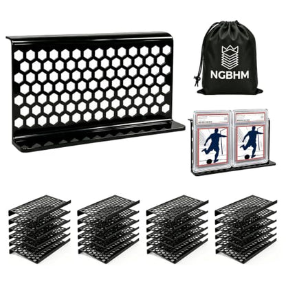 Honeycomb 24 Pack Black Acrylic Trading Card Risers for Display Cases