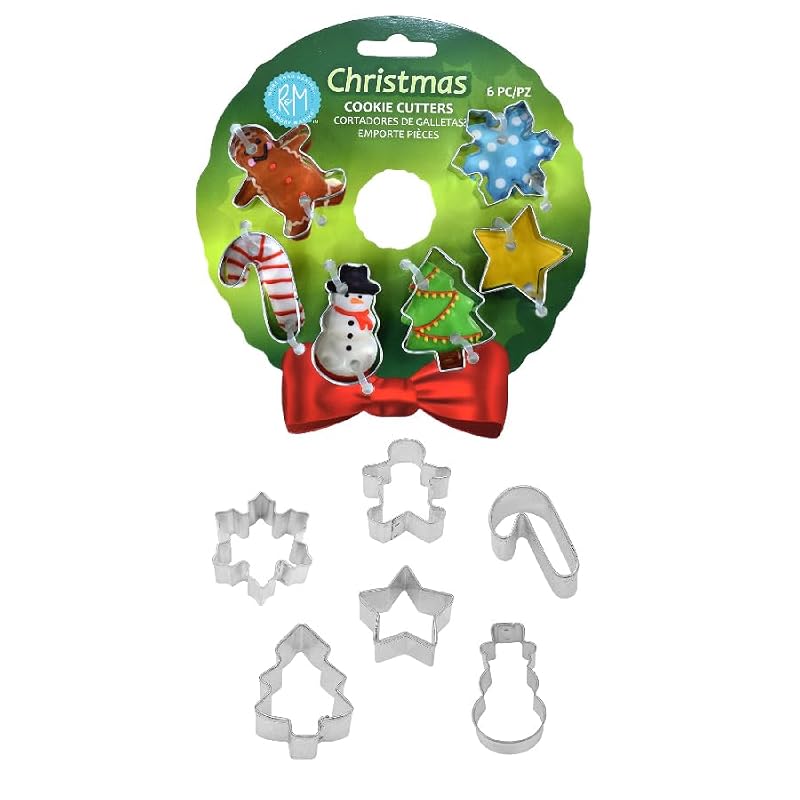 Christmas Mini Cookie Cutter Set - Gingerbread, Candy Cane, Snowman, Tree, Star & Snowflake