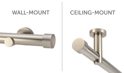 Ivilon Ceiling or Wall Mount Curtain Rod Brackets Holders for Curtain Rods of 7/8 and 1 Inch Diameter. Set of 2. Color Black