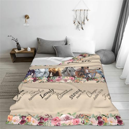 God Says You Are Horse Decor Throw Blanket - Horse-3 60x80 Plush Fleece