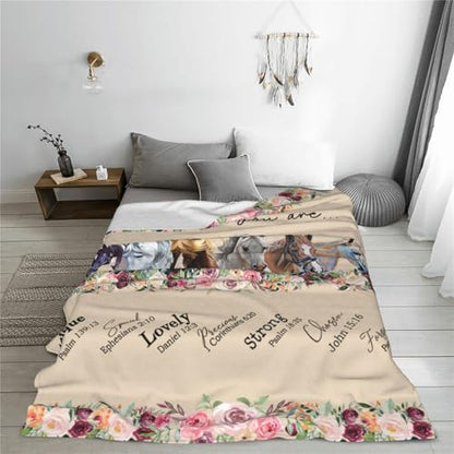 God Says You Are Horse Decor Throw Blanket - Horse-3 60x80 Plush Fleece