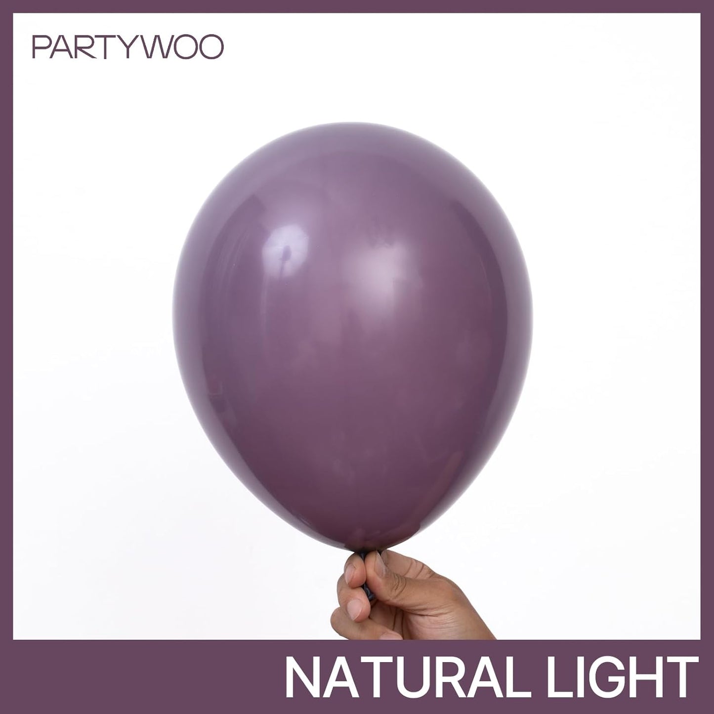 PartyWoo Dusty Purple Balloons - 50 Pcs 12 Inch Matte Mauve & Dark Purple Latex for Weddings & Celebrations