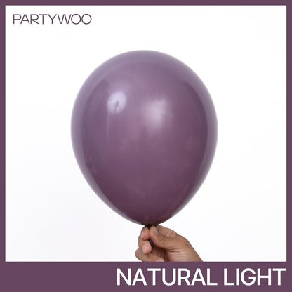 PartyWoo Dusty Purple Balloons - 50 Pcs 12 Inch Matte Mauve & Dark Purple Latex for Weddings & Celebrations