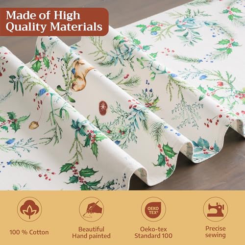 Maison d' Hermine Holly Time Table Runner 14.5" x 108" Cotton Holiday Decor