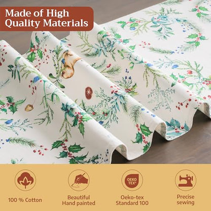 Maison d' Hermine Holly Time Table Runner 14.5" x 108" Cotton Holiday Decor