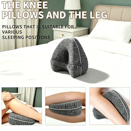 Knee Alignment Pillow for Side Sleepers - Memory Foam Leg Support with Adjustable Strap