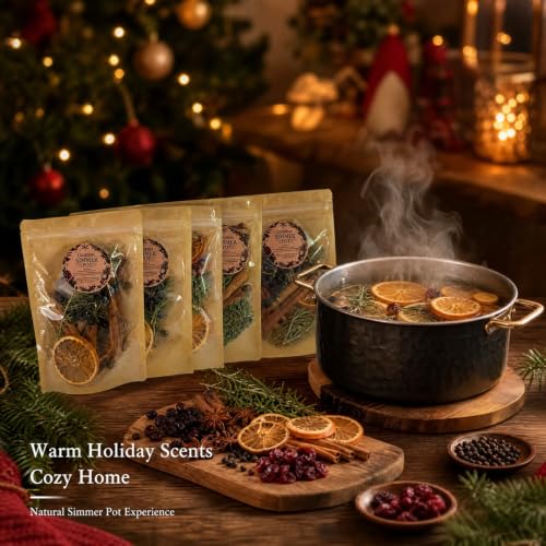 Christmas Stovetop Potpourri Kit with Dried Botanicals - 4 Pouches