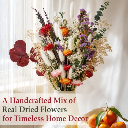 Natural Dried Flower Bouquet for Vase Decor and Crafts - 43 Stems