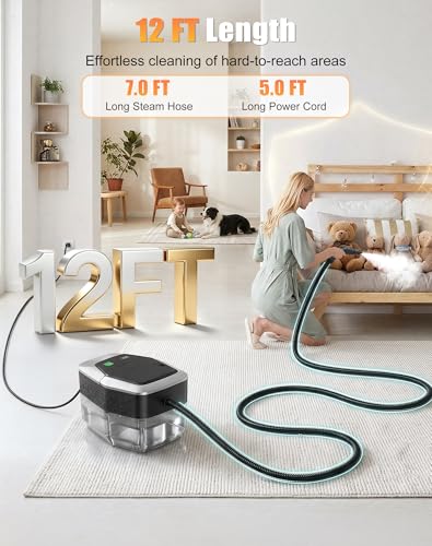 Kofomo Steam Cleaner for Home, 293°F High-Pressure Handheld Steamer with 3-Level Control, Gray, 15s Fast Heat-Up, 1.8L Tank