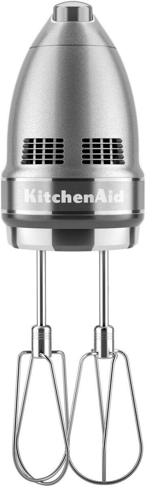KitchenAid 9-Speed Hand Mixer - Turbo Beater II Accessories & Pro Whisk in Contour Silver