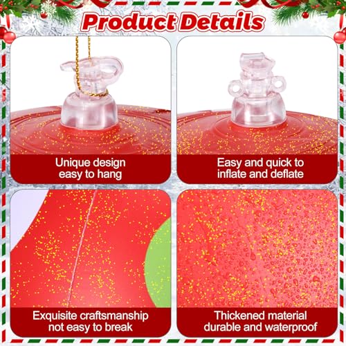 Multicolour 12-Inch Inflatable Christmas Ball Ornaments Outdoor Decorations - Small