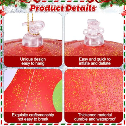 Multicolour 12-Inch Inflatable Christmas Ball Ornaments Outdoor Decorations - Small