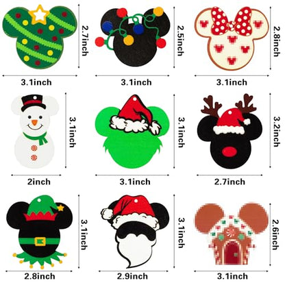 Christmas Mouse Wooden Hanging Ornaments Set - Festive Holiday Decor