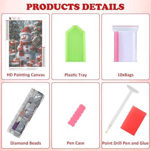 Christmas Diamond Painting Kit for Adults - Snowman, Variation PD030